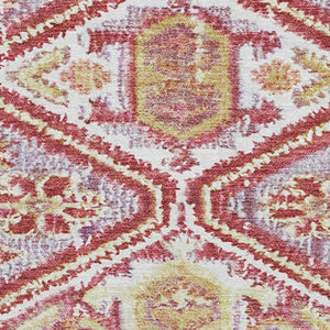 HomeRoots 8' Merlot & Lavender Geometric Washable Round Rug - UV Protected, Durable, Stylish for Every Home 705158