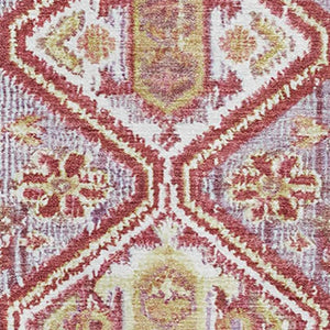 HomeRoots 9' X 12' Merlot Lavender Geometric Area Rug - Durable, Stain-Resistant, UV Protected for Homes 705160