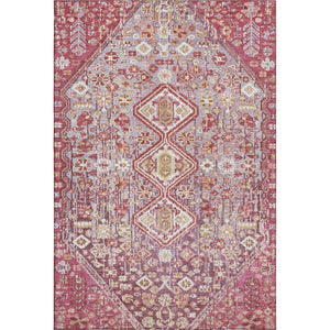 HomeRoots 10' X 14' Merlot & Lavender Geometric Area Rug - Durable, Stain-Resistant, UV Protected, Non-Slip Design 705161
