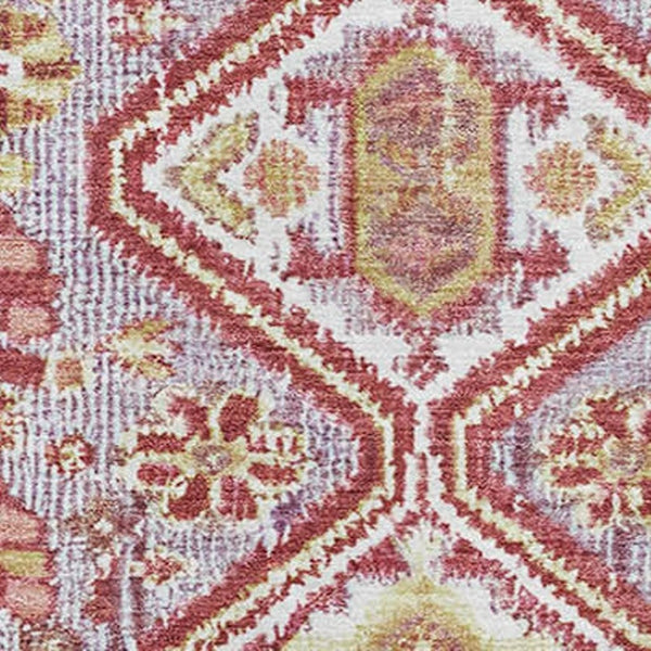 HomeRoots 10' X 14' Merlot & Lavender Geometric Area Rug - Durable, Stain-Resistant, UV Protected, Non-Slip Design 705161
