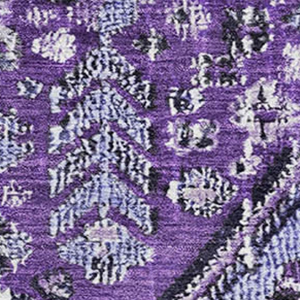 HomeRoots 8' X 10' Purple and Ivory Geometric Area Rug - Washable, Stain Resistant, Non-Slip for High Traffic Homes 705171