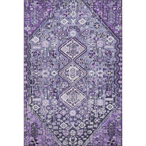 HomeRoots 8' X 10' Purple and Ivory Geometric Area Rug - Washable, Stain Resistant, Non-Slip for High Traffic Homes 705171