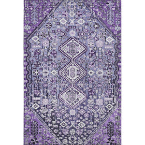 HomeRoots 9' X 12' Purple And Ivory Geometric Washable Area Rug - Stylish, Durable, UV Protected for Busy Homes 705172