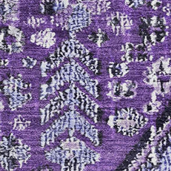 HomeRoots 10' Purple & Ivory Geometric Area Rug - Washable, UV Protected, Stain Resistant for High Traffic Spaces 705173