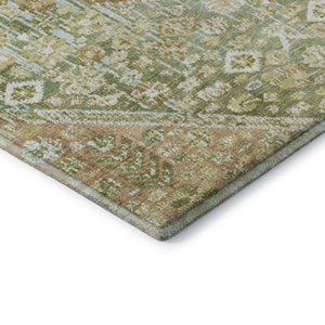 HomeRoots 8' Sage Ivory And Tan Geometric Round Rug – Washable, UV Protected, Perfect for Modern Spaces! 705176