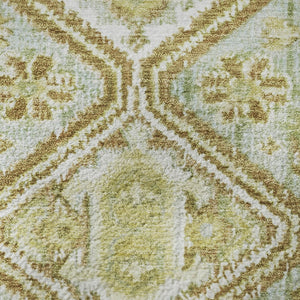 HomeRoots 8' Sage Ivory And Tan Geometric Round Rug – Washable, UV Protected, Perfect for Modern Spaces! 705176