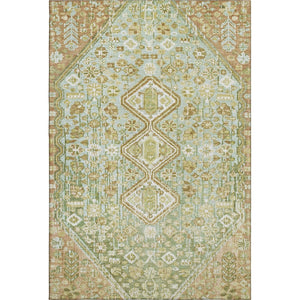 HomeRoots 9' X 12' Sage Ivory Tan Geometric Washable Area Rug - Stylish, Durable, Pet-Friendly, UV Protected 705178