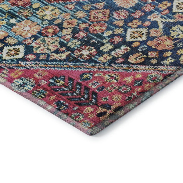 HomeRoots 5' X 8' Teal, Merlot & Ivory Geometric Area Rug - Washable, UV Protected, Perfect for Active Homes! 705187