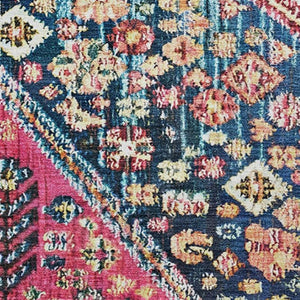 HomeRoots 8' X 10' Teal & Merlot Geometric Washable Area Rug with UV Protection - Perfect for Homes with Kids & Pets 705189
