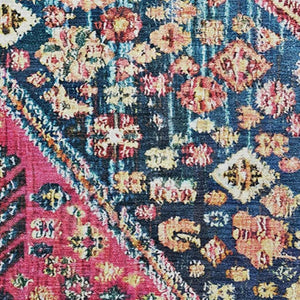 HomeRoots 10' X 14' Teal Merlot Ivory Geometric Area Rug - Washable, UV-Protected, Stain-Resistant Design 705191