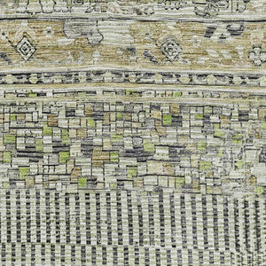 HomeRoots 10' X 14' Washable Striped Area Rug in Beige, Green & Gray – Durable, UV-Protected for Any Space 705197
