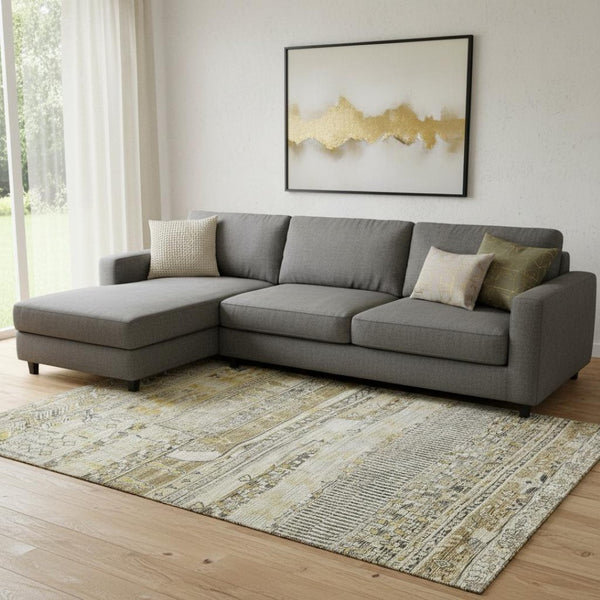 HomeRoots 8' X 10' Striped Washable Area Rug - Stain Resistant, UV Protected, Perfect for Family Spaces & Decor 705201