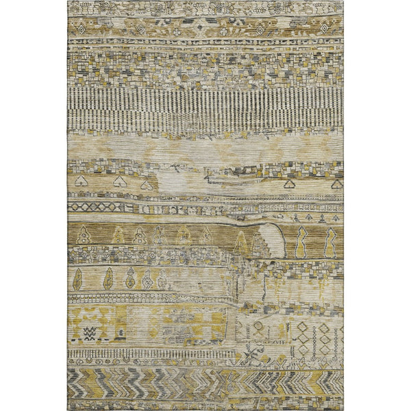 HomeRoots 9' X 12' Washable Striped Area Rug - Durable, UV-Protected, Stain-Resistant for Homes with Kids & Pets 705202