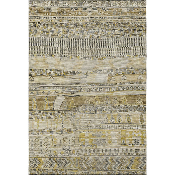 HomeRoots 9' X 12' Washable Striped Area Rug - Durable, UV-Protected, Stain-Resistant for Homes with Kids & Pets 705202