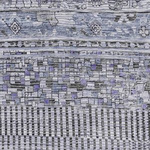 HomeRoots 8' X 10' Stylish Blue and Gray Striped Washable Area Rug with UV Protection for Versatile Living Spaces 705207