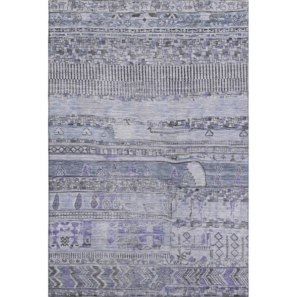 HomeRoots 10' X 14' Blue And Gray Striped Area Rug – Washable, UV Protected, Stain Resistant for Busy Homes 705209