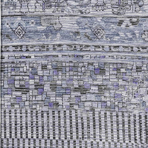 HomeRoots 10' X 14' Blue And Gray Striped Area Rug – Washable, UV Protected, Stain Resistant for Busy Homes 705209
