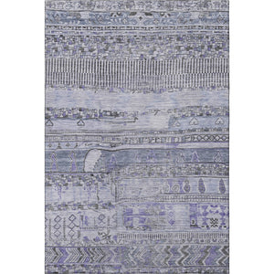 HomeRoots 10' X 14' Blue And Gray Striped Area Rug – Washable, UV Protected, Stain Resistant for Busy Homes 705209