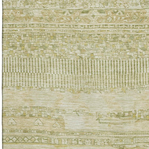 HomeRoots 5' X 8' Tan & Beige Striped Area Rug - Washable, UV-Protected, Stylish & Durable for Any Space! 705223