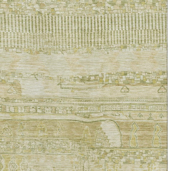 HomeRoots 8' X 10' Tan Striped Washable Area Rug with UV Protection - Durable, Stylish, and Easy to Clean! 705225