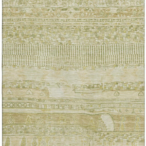 HomeRoots 9' X 12' Tan & Beige Striped Washable Area Rug - Durable, UV-Protected, Easy-Care for Busy Homes 705226