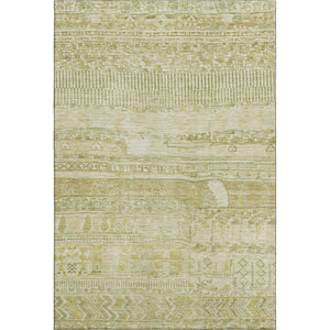 HomeRoots 10' Tan & Beige Striped Washable Area Rug – UV Protected, Durable, Non-Slip for Homes with Kids & Pets 705227