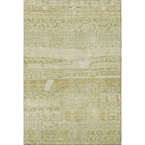 HomeRoots 10' Tan & Beige Striped Washable Area Rug – UV Protected, Durable, Non-Slip for Homes with Kids & Pets 705227