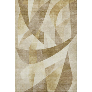 HomeRoots 9' Abstract Geometric Washable Area Rug in Brown, Beige & Ivory – UV Protected & Stain Resistant! 705244