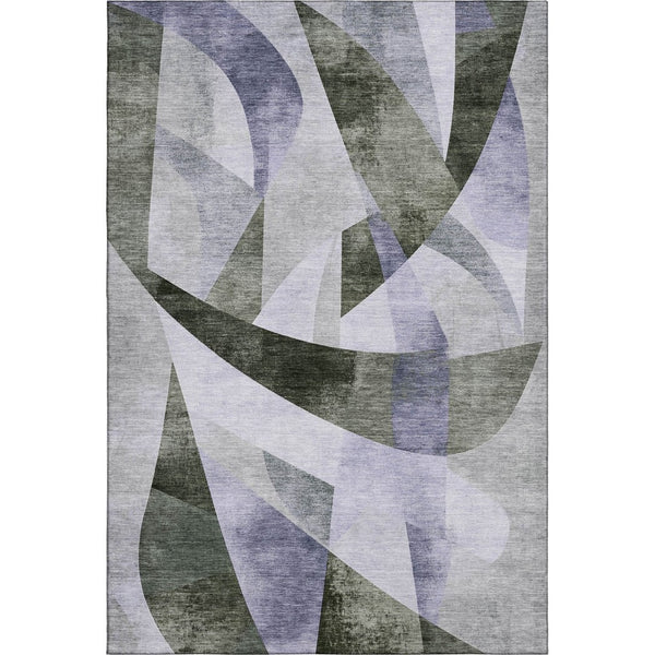 HomeRoots 8' X 10' Stylish Olive Green & Purple Abstract Geometric Area Rug - Washable, UV Protected & Durable 705267