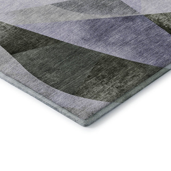 HomeRoots 8' X 10' Stylish Olive Green & Purple Abstract Geometric Area Rug - Washable, UV Protected & Durable 705267
