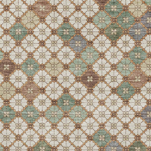 HomeRoots 9' X 12' Geometric Area Rug in Beige, Ivory & Sage – Washable, UV Protected, Non-Slip & Durable! 705298
