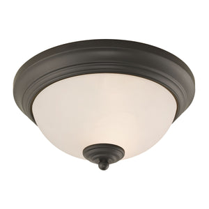 Thomas Lighting Huntington Two Light Flush Mount with Glass Dome Shades for Classic Ceiling Ambiance 11 inches Bronze 7052FM/10
