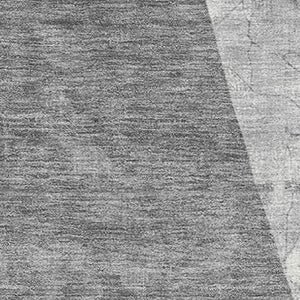 HomeRoots 9' X 12' Gray And Ivory Abstract Geometric Area Rug – Washable, UV-Protected, Durable, Non-Slip Design 705334