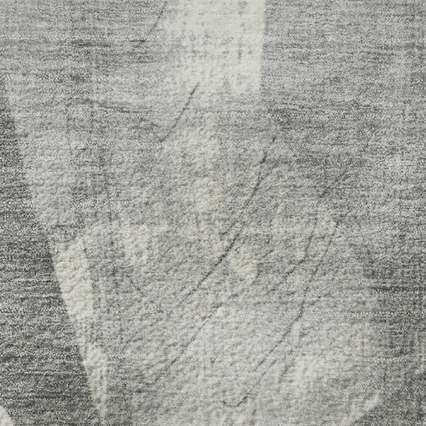HomeRoots 10' X 14' Gray And Ivory Geometric Area Rug - Washable, UV-Protected, Perfect for High-Traffic Homes 705335