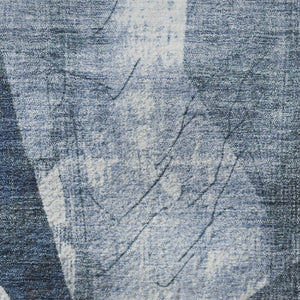 HomeRoots 8' X 10' Navy Blue & Ivory Abstract Geometric Area Rug – Washable, UV Protected, Durable for Homes 705345