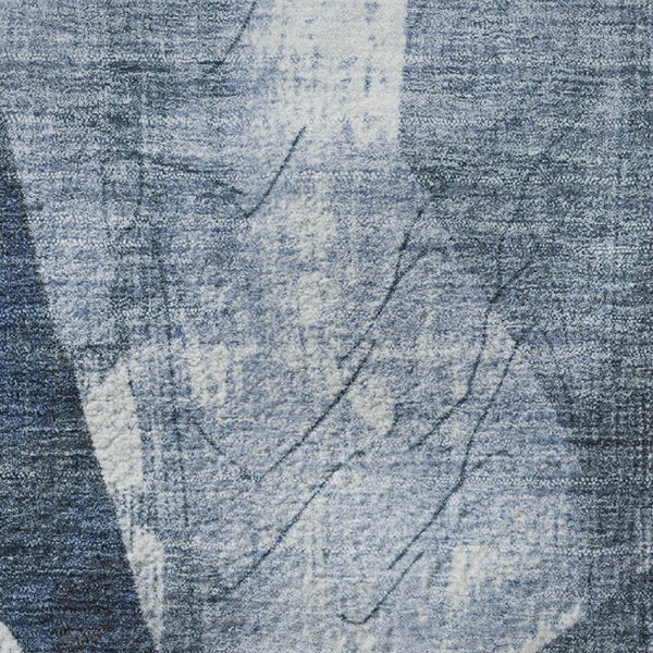 HomeRoots 8' X 10' Navy Blue & Ivory Abstract Geometric Area Rug – Washable, UV Protected, Durable for Homes 705345