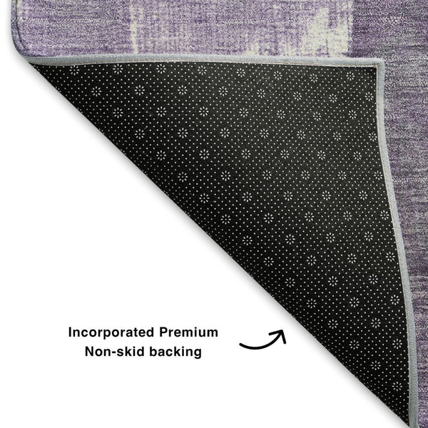 HomeRoots 5' X 8' Stylish Purple & Ivory Abstract Geometric Area Rug - Washable, UV Protected & Stain Resistant 705349