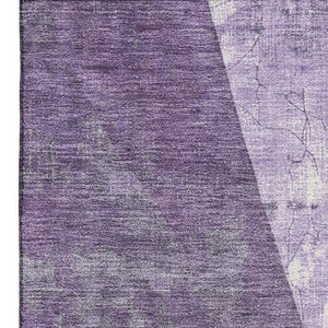 HomeRoots 5' X 8' Stylish Purple & Ivory Abstract Geometric Area Rug - Washable, UV Protected & Stain Resistant 705349