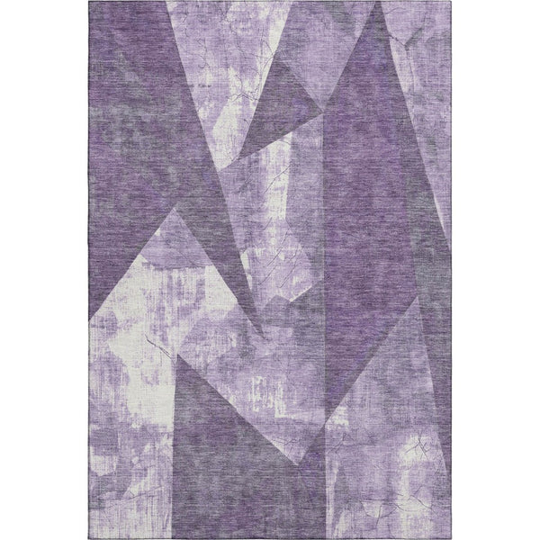 HomeRoots 8' X 10' Stylish Purple and Ivory Abstract Geometric Washable Area Rug with UV Protection & Durability 705351