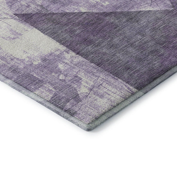 HomeRoots 8' X 10' Stylish Purple and Ivory Abstract Geometric Washable Area Rug with UV Protection & Durability 705351