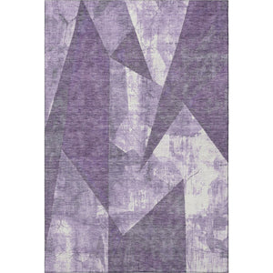 HomeRoots 8' X 10' Stylish Purple and Ivory Abstract Geometric Washable Area Rug with UV Protection & Durability 705351
