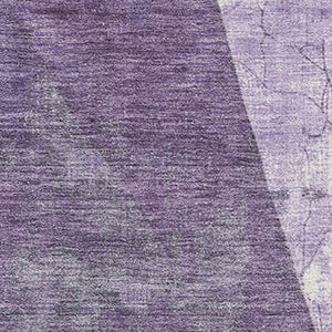 HomeRoots 10' X 14' Purple And Ivory Abstract Geometric Area Rug - Washable, UV Protected, Stylish & Durable! 705353