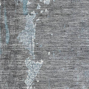 HomeRoots 5' X 8' Teal Gray & Ivory Abstract Washable Area Rug - Durable, Stain-Resistant, UV Protected Comfort 705373