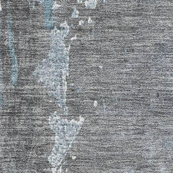 HomeRoots 5' X 8' Teal Gray & Ivory Abstract Washable Area Rug - Durable, Stain-Resistant, UV Protected Comfort 705373