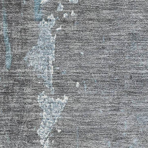 HomeRoots 9' X 12' Teal Gray Ivory Abstract Washable Area Rug - Durable, UV Protected, and Stylish for Homes 705376