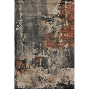 HomeRoots 9' X 12' Taupe Gray & Beige Abstract Rug - Washable, UV Protected, Durable & Family-Friendly Design 705382