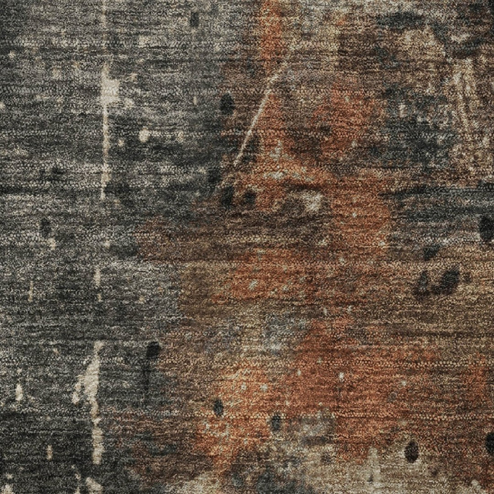 HomeRoots 9' X 12' Taupe Gray & Beige Abstract Rug - Washable, UV Protected, Durable & Family-Friendly Design 705382