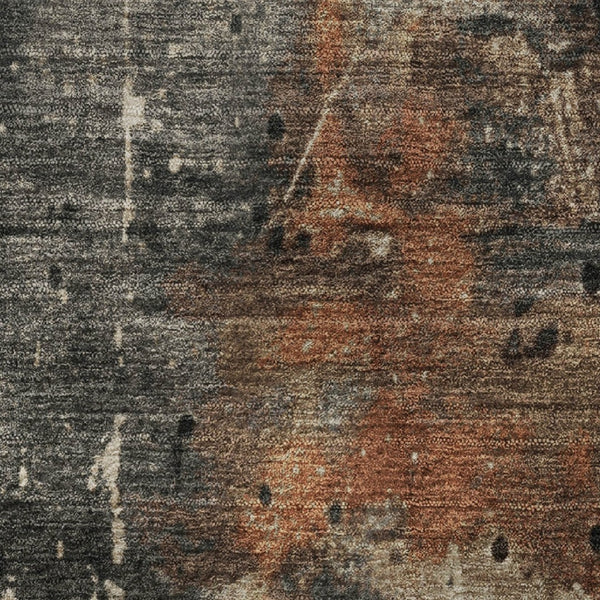 HomeRoots 9' X 12' Taupe Gray & Beige Abstract Rug - Washable, UV Protected, Durable & Family-Friendly Design 705382