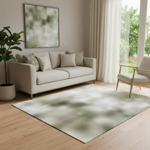 HomeRoots 5' X 8' Washable Gold Ivory and Gray Abstract Area Rug with UV Protection for Modern Living Spaces 705385