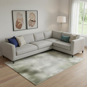 HomeRoots 9' X 12' Abstract Washable Area Rug in Gold, Ivory & Gray - Durable, UV-Protected, Stain-Resistant Design 705388